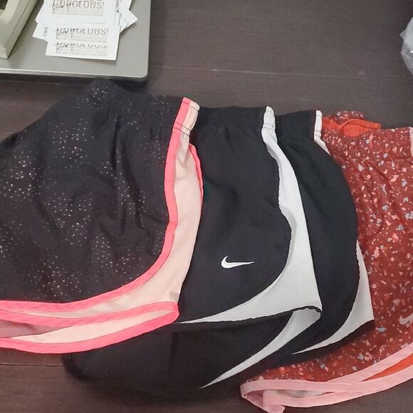 Nike Women's Black and Red Shorts Trio - Picture 1 of 8